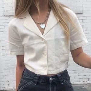 COPY - Brandy white crop button up